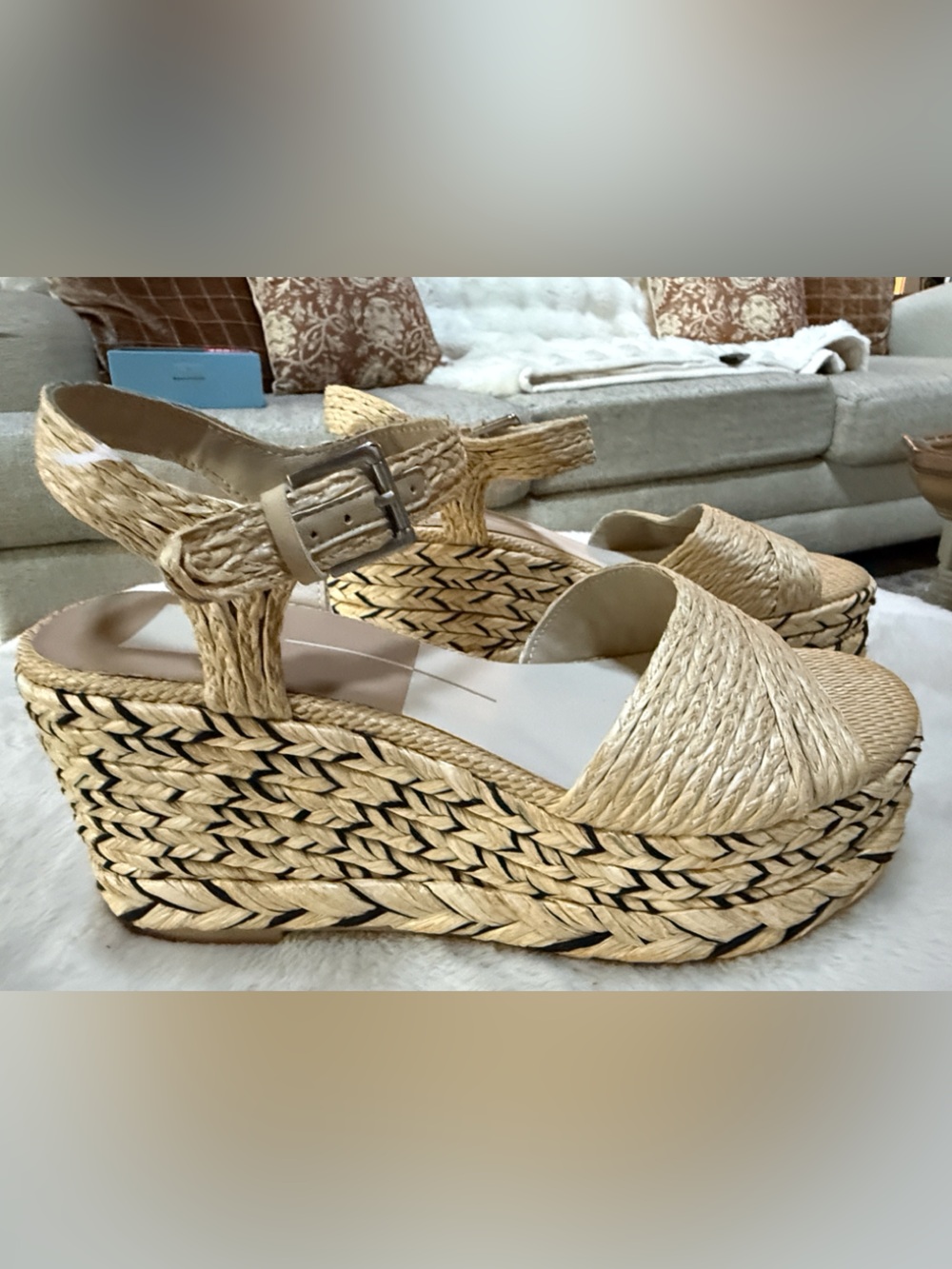 Dolce Vita Neutral Braided Slingback Sandals - Beige